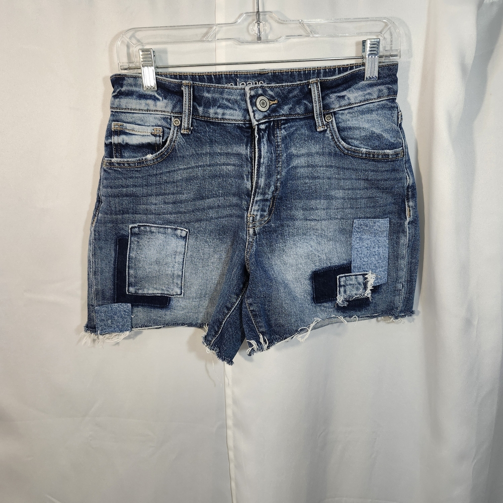 Maurices Blue Patchwork Jean Shorts